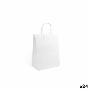 Sac en papier Algon Blanc 20,6 x 11 x 27 cm 3 Pièces (24 Unités)