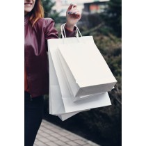 Papiertaschen Algon Weiß 20,6 x 11 x 27 cm 3 Stücke (24 Stück)