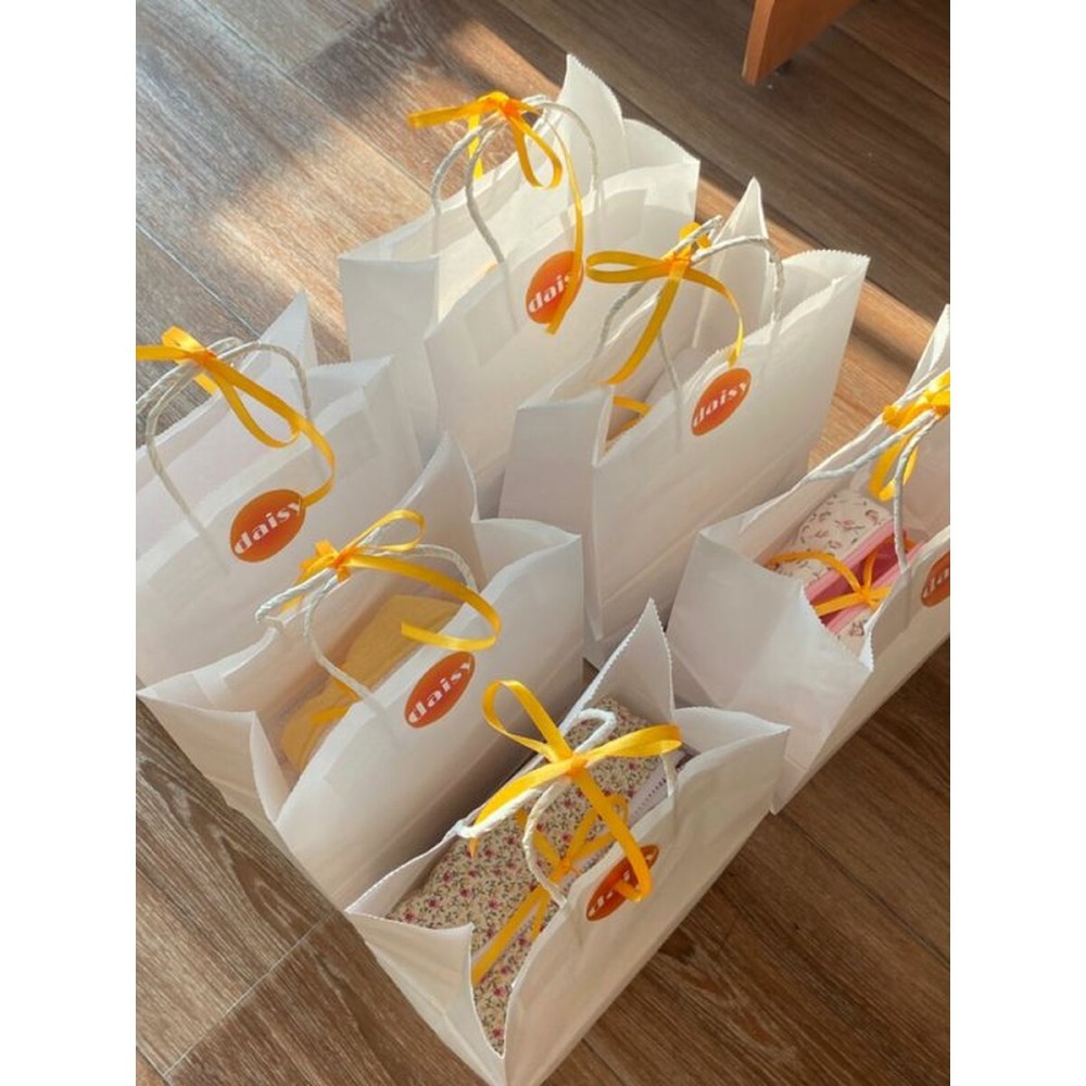 Sac en papier Algon Blanc 20,6 x 11 x 27 cm 3 Pièces (24 Unités)