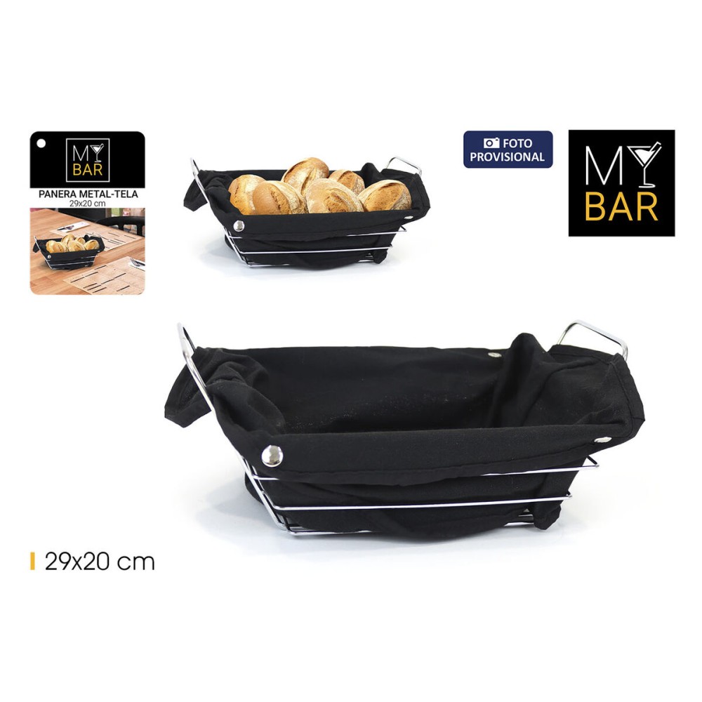 Brotkorb My Bar Schwarz Metall rechteckig 29 x 20 x 11,7 cm (12 Stück)