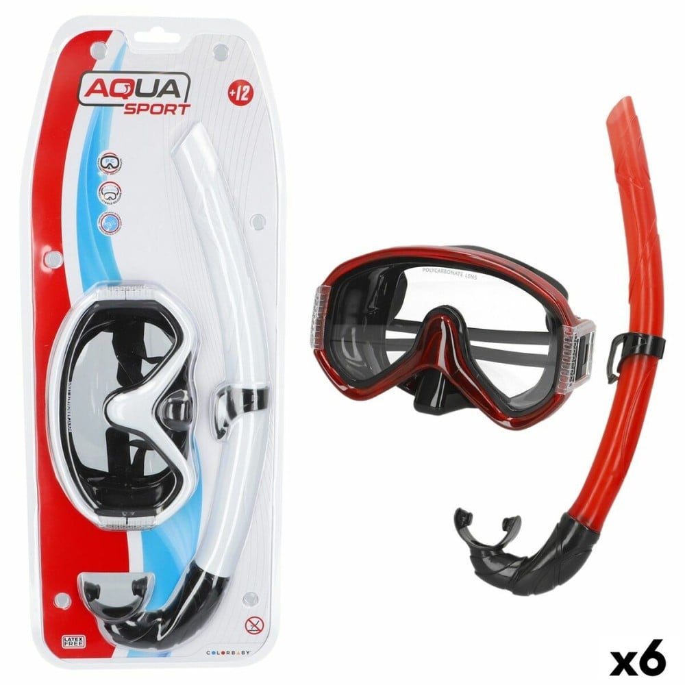 Masque de Plongée avec Tube AquaSport (6 Unités)