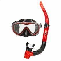 Masque de Plongée avec Tube AquaSport Bleu Rouge (6 Unités)