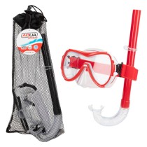 Masque de Plongée avec Tube AquaSport Noir Rouge (6 Unités)
