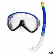Masque de Plongée avec Tube AquaSport Bleu (6 Unités)