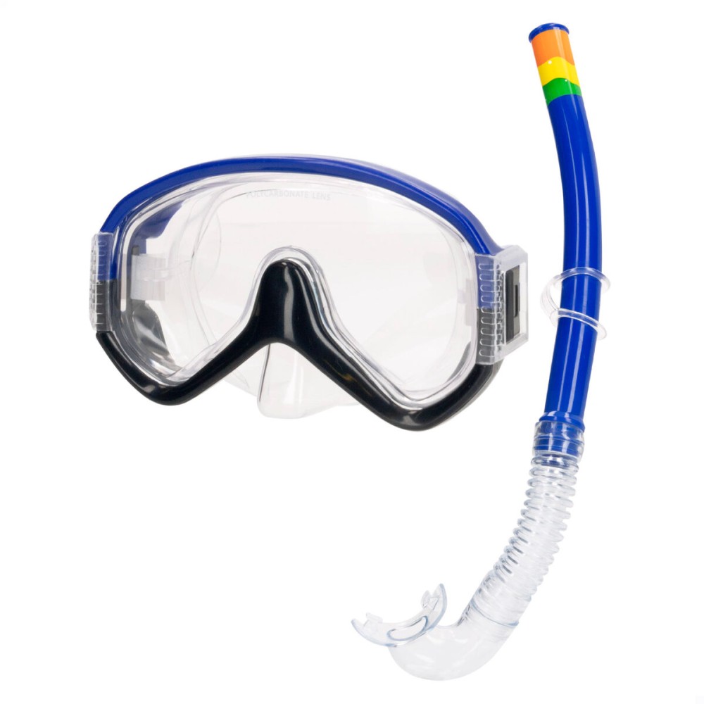 Masque de Plongée avec Tube AquaSport Bleu (6 Unités)