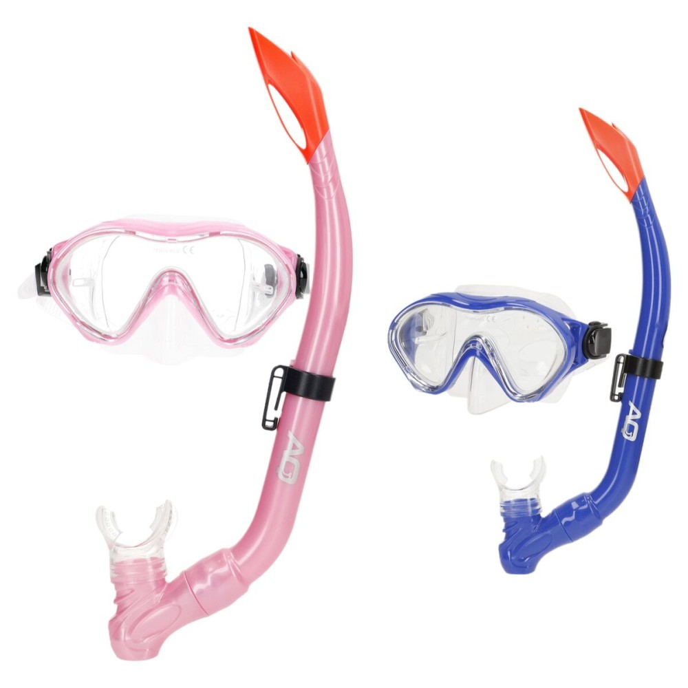 Snorkel Goggles and Tube AquaSport Blue Pink (6 Units)