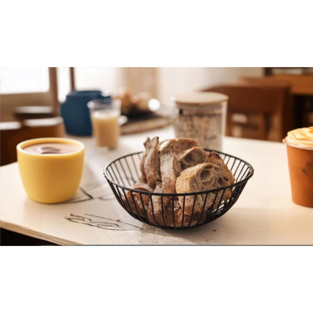 Breadbasket My Bar Black Metal Circular 20 x 8 cm (12 Units)