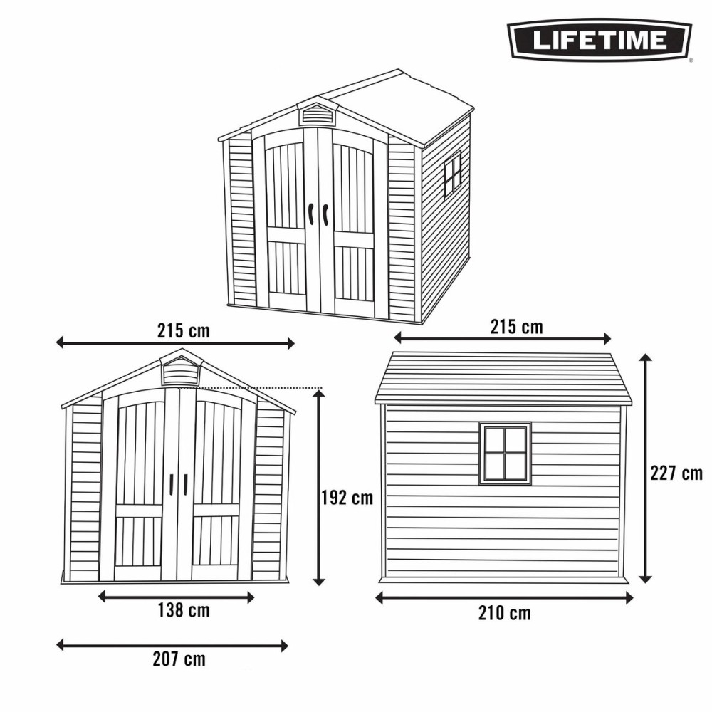 Stand Lifetime 215 x 227 x 215 cm Grau