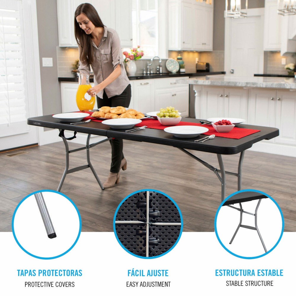 Table Klapptisch Lifetime Schwarz 183 x 73 x 76 cm