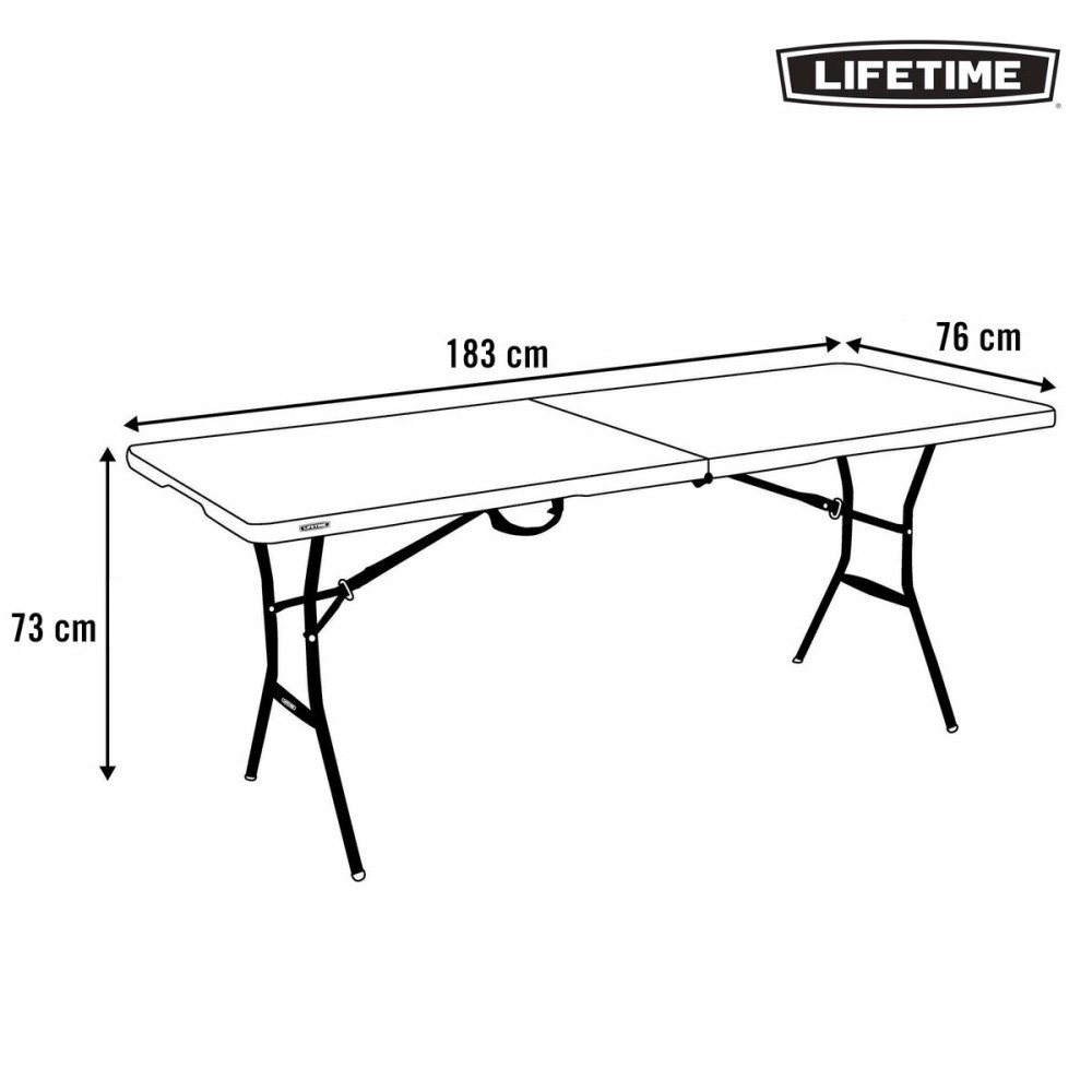 Table Klapptisch Lifetime Schwarz 183 x 73 x 76 cm