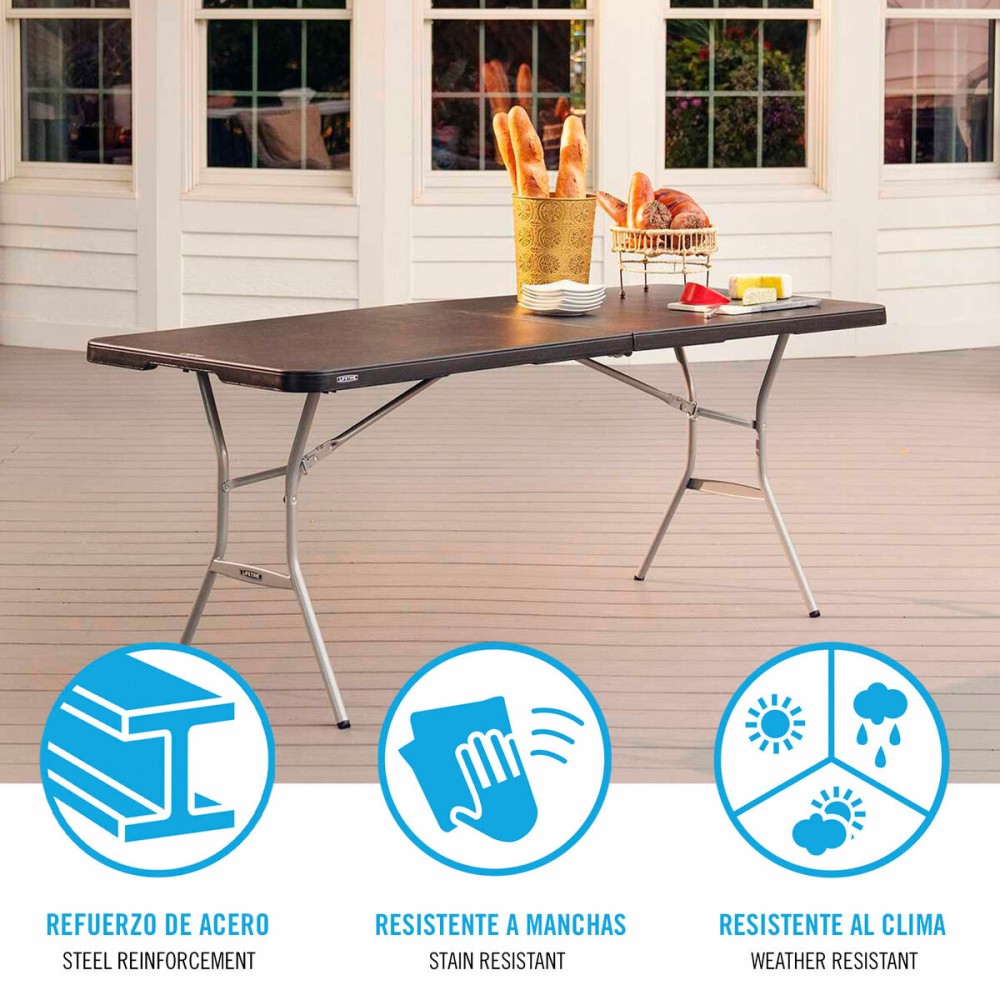 Table Klapptisch Lifetime Schwarz 183 x 73 x 76 cm