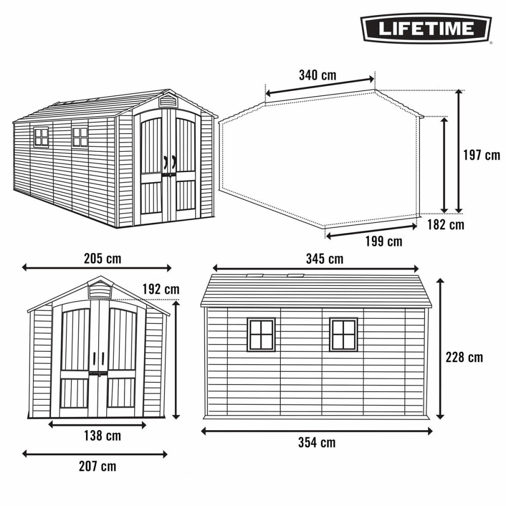 Stand Lifetime 207 x 228 x 354 cm Grau