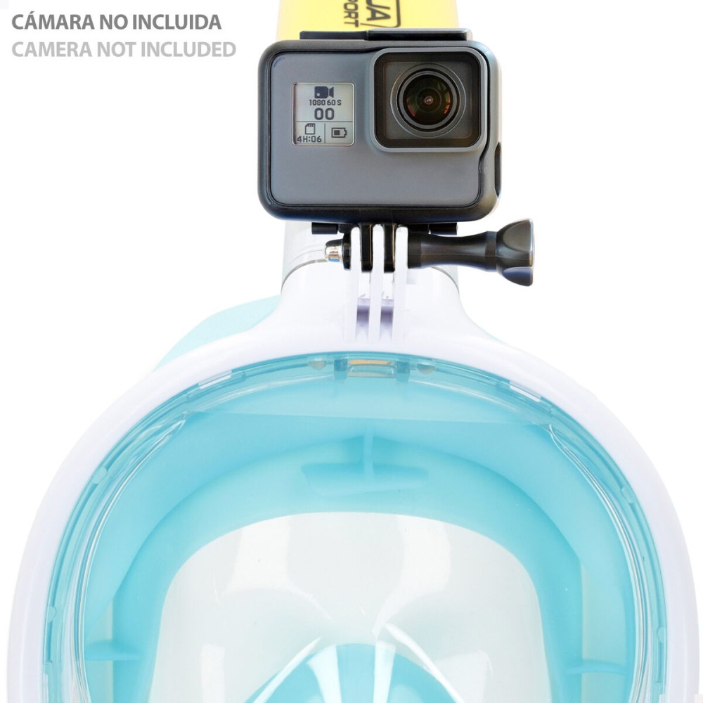 Snorkelling mask with sports camera support AquaSport Blue Turquoise (4 Units)