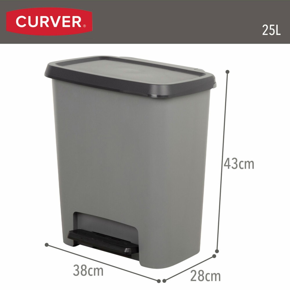 Mülltonne Curver Dunkelgrau Kunststoff 25 L (5 Stück)