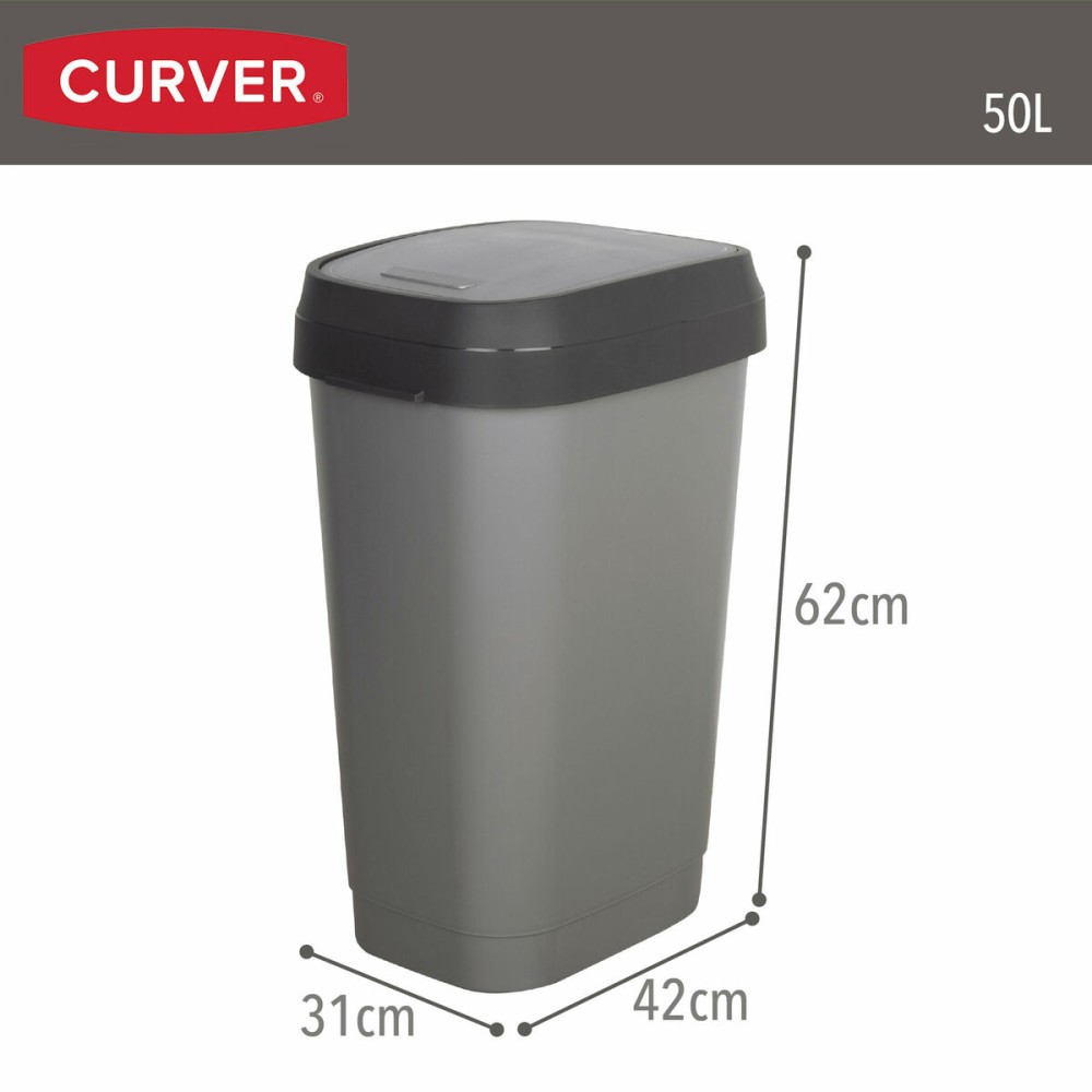 Mülltonne Curver Dunkelgrau Kunststoff 50 L (6 Stück)