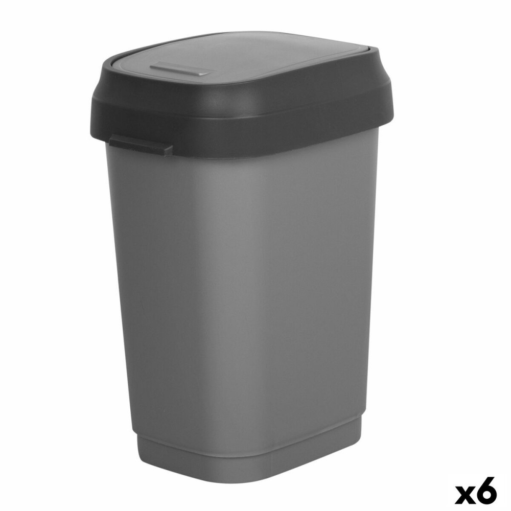 Waste bin Curver Dark grey Plastic 35 L (6 Units)