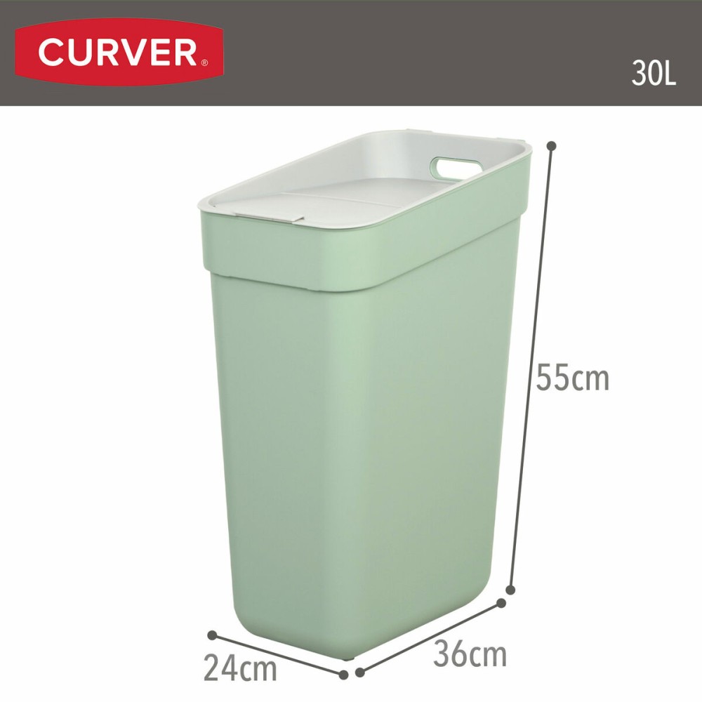 Waste bin Curver Green Plastic 30 L (6 Units)