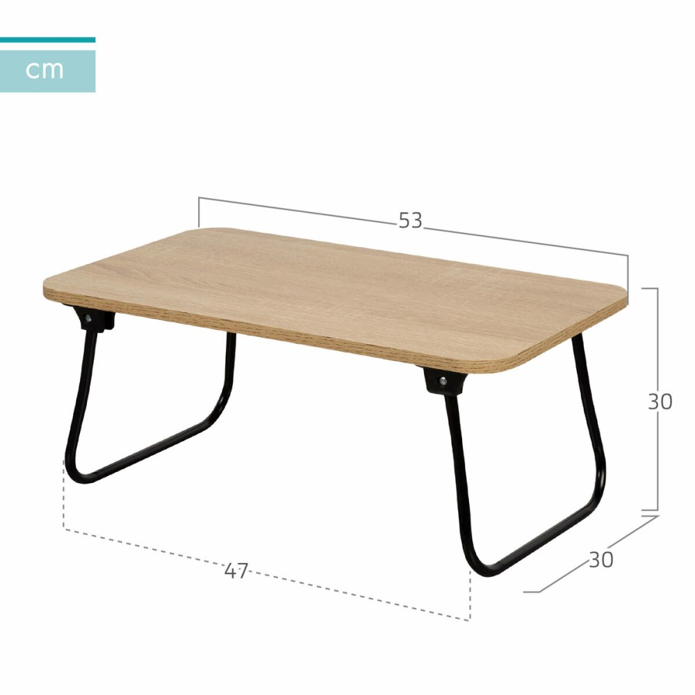 Klapptablett für das Bett Max Home Holz Stahl Melamine 53 x 22 x 30 cm 2 Stück