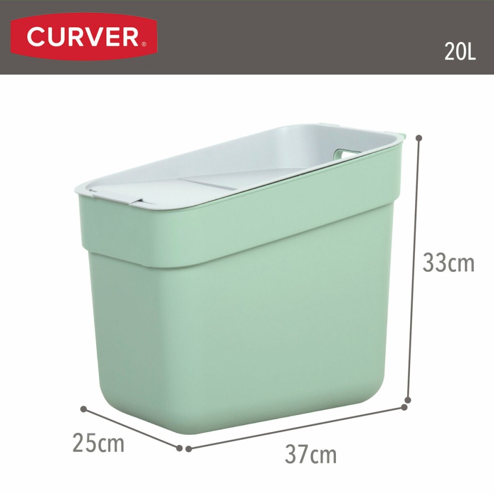 Waste bin Curver Green Plastic 20 L (6 Units)