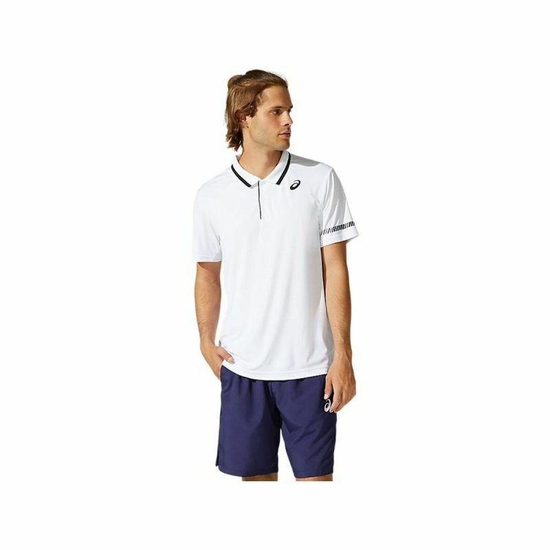 Herren Kurzarm-Poloshirt Asics Court Weiß