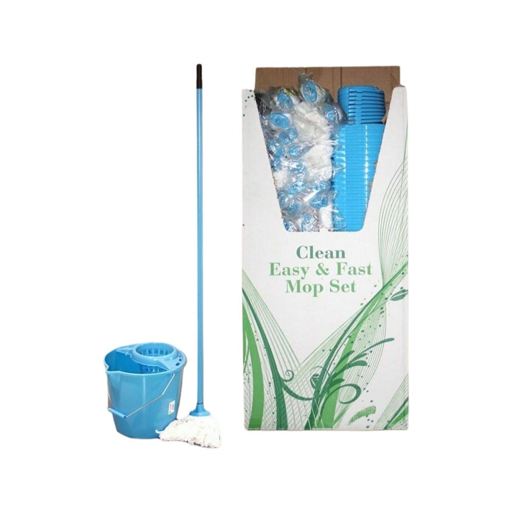 Mop and bucket set La Mopperia Azul Blue (40 Units)
