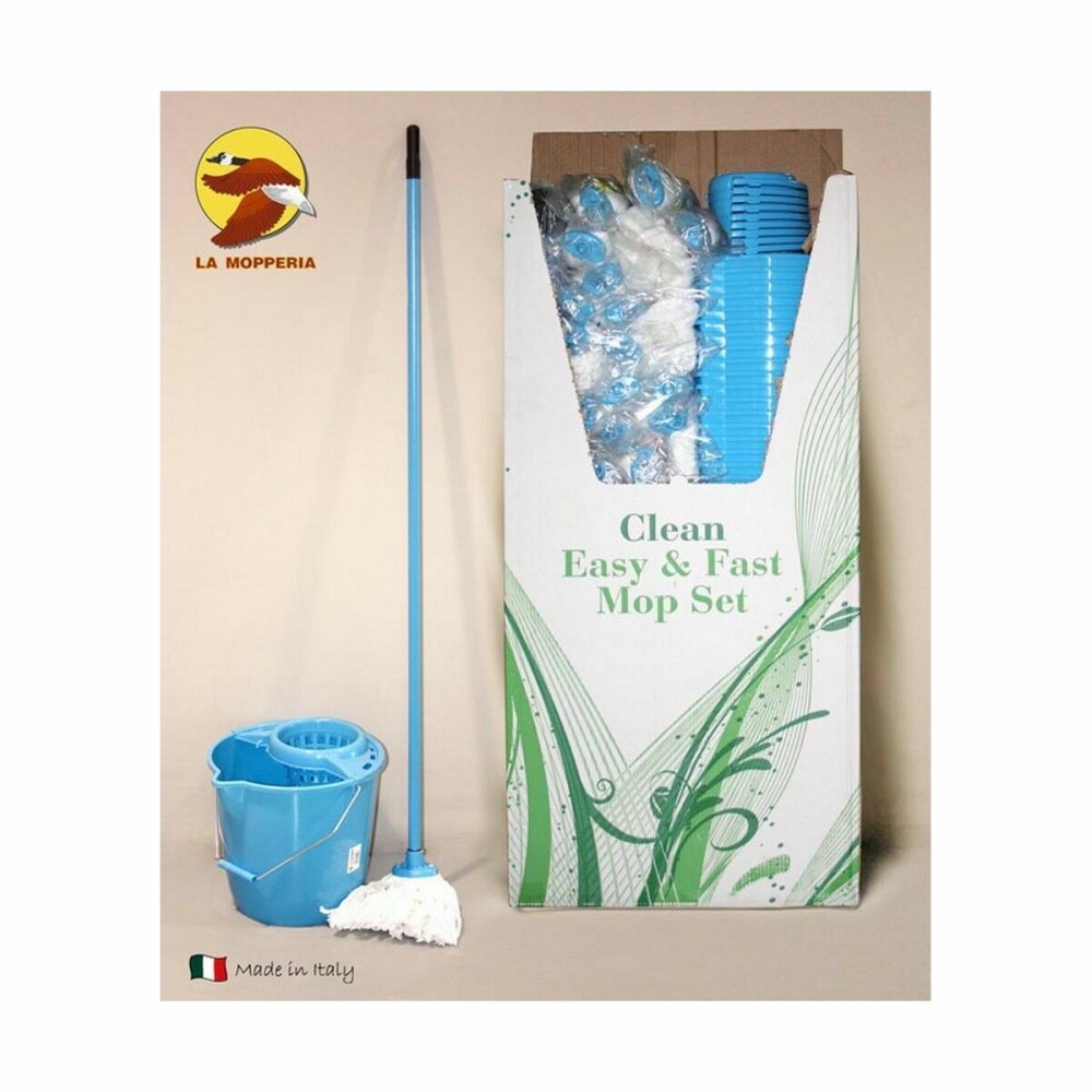 Kit seau et serpillière La Mopperia Azul Bleu (40 Unités)