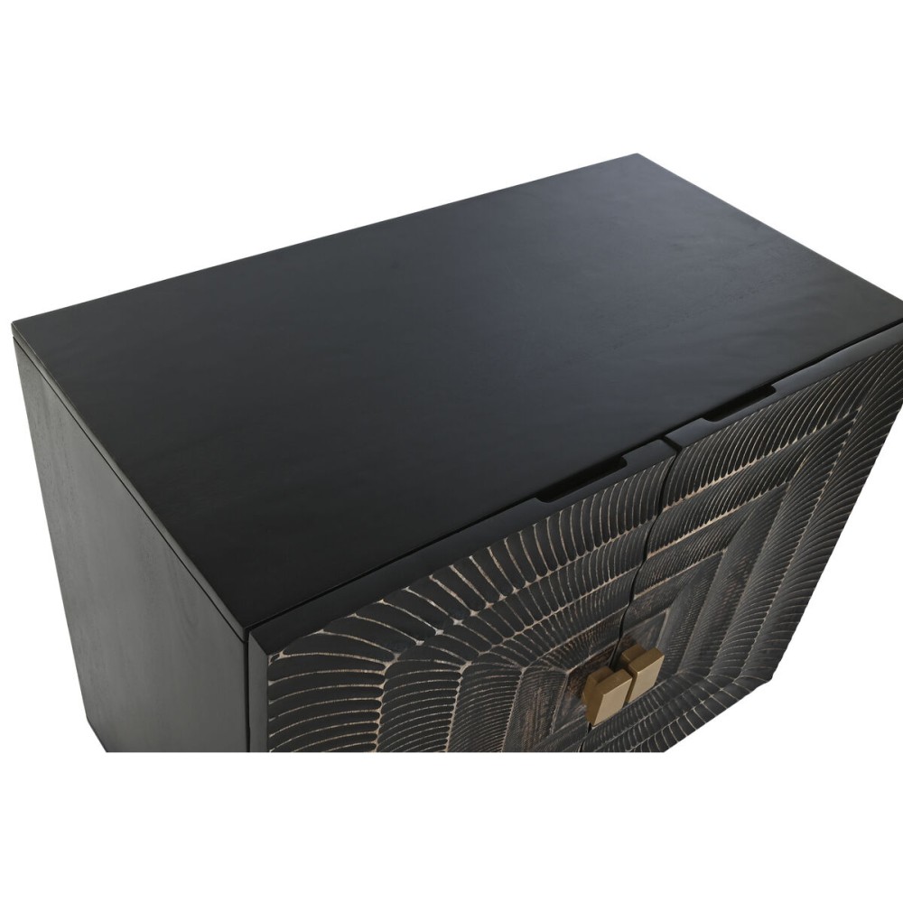 Sideboard Home ESPRIT Black Golden Metal Mango wood 81 x 45 x 75 cm