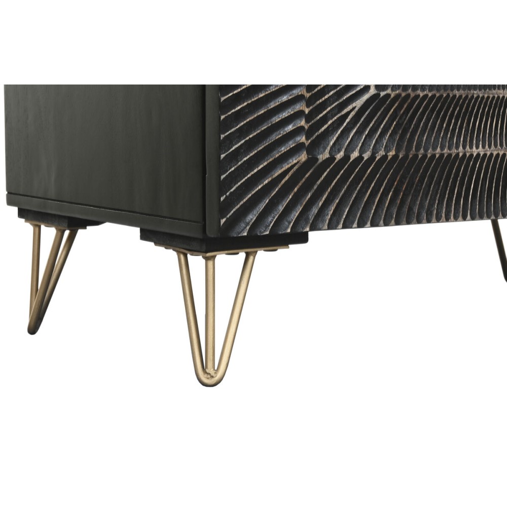 Sideboard Home ESPRIT Black Golden Metal Mango wood 81 x 45 x 75 cm