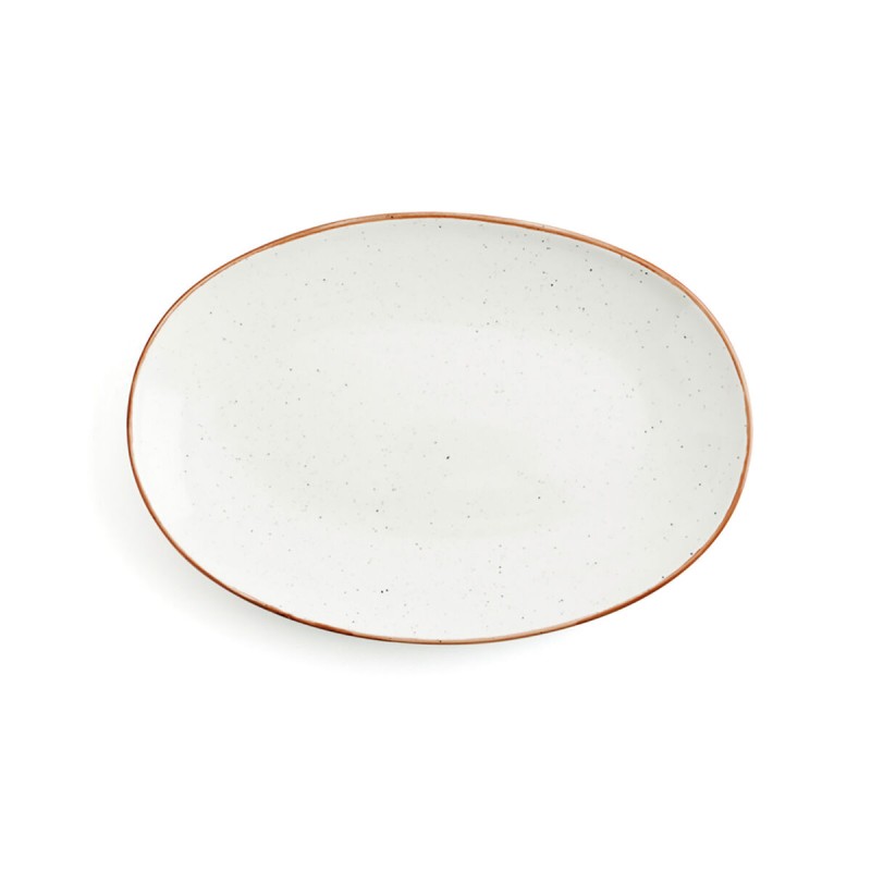 Serving Platter Ariane Terra Oval Ceramic Beige (Ø 32 cm) (6 Units)