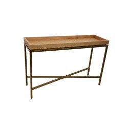 Console Romimex Naturel Métal Bois MDF 120 x 32 x 15 cm