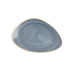 Flat Plate Ariane Terra Triangular Blue Ceramic Ø 29 cm (6 Units)