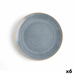 Flat plate Ariane Terra Ceramic Blue (24 cm) (6 Units)