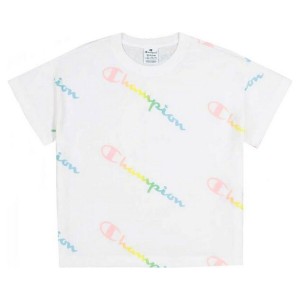 Herren Kurzarm-T-Shirt Champion Crewneck Croptop Größe L Weiß