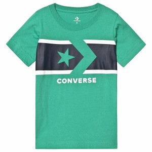 Child's Short Sleeve T-Shirt Converse Stripe Star Chevron Green