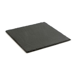 Plateau en Céramique Effet Ardoise Quid Gastro Fun Noir (25 x 25 cm) (12 Unités)