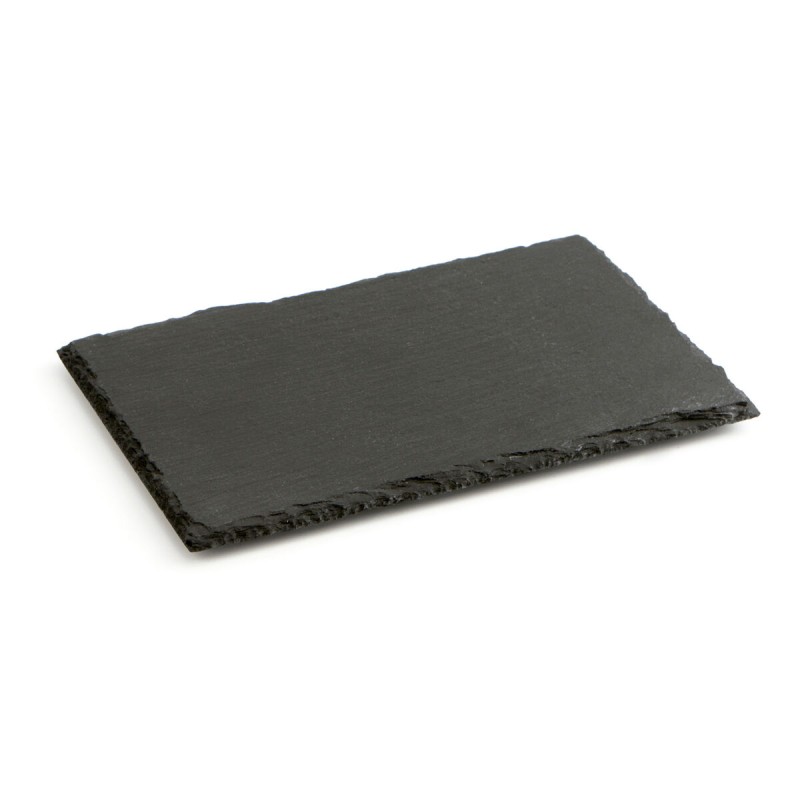 Plateau en Céramique Effet Ardoise Quid Gastro Fun Noir 30 x 20 cm (12 Unités)