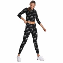Damen Kurzarm-T-Shirt Puma Amplified AOP LS Fitted Schwarz