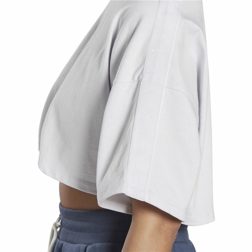 T-shirt à manches courtes femme Reebok Fitness Crop Vector Velour Gris clair