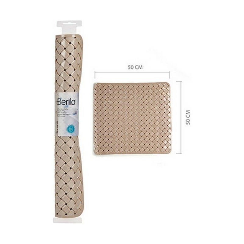 Badematte Berilo AR1910106 Beige PVC Flechten 0,03 x 50 x 50 cm (12 Stück)