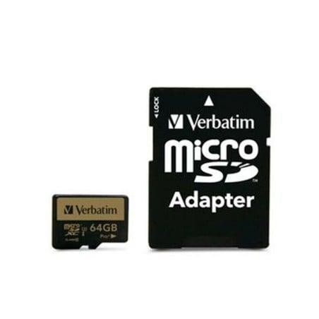 Mikro SD Speicherkarte mit Adapter Verbatim Pro+ 64 GB