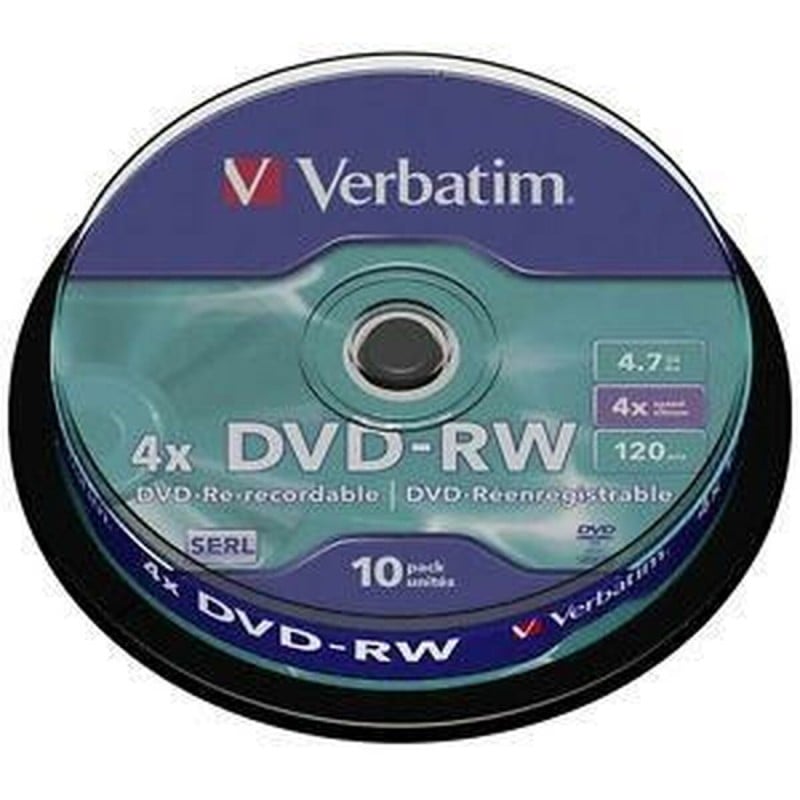 DVD-RW Verbatim    10 Stück Schwarz 4,7 GB 4x (10 Stück)