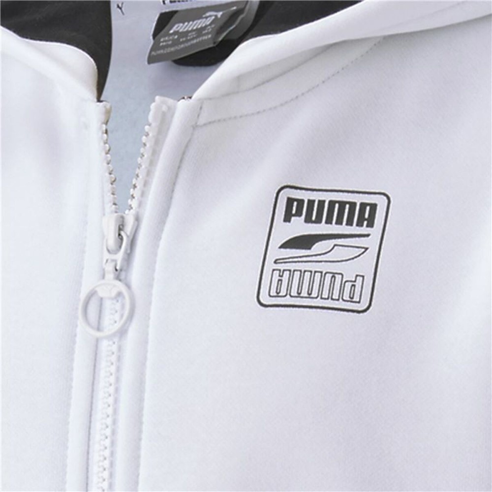 Sportjacke für Kinder Rebel Puma Block Full-Zip Hoodie Weiß