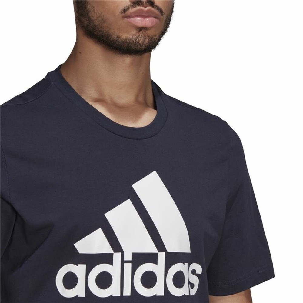 Men’s Short Sleeve T-Shirt Essentials Big Logo Adidas Legend Ink Blue