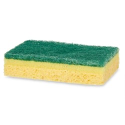 Lot de tampons à récurer Jaune Vert Cellulose Fibre abrasive 10,5 X 6,7 X 2,5 cm