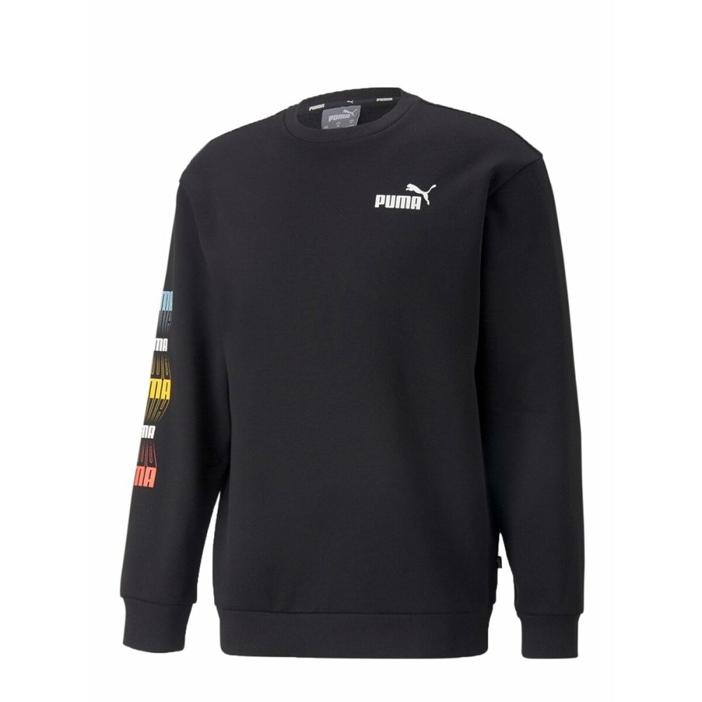 Men’s Sweatshirt without Hood Puma Repeat Graphic Black
