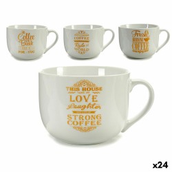 Tasse Coffee Porcelaine Doré Blanc 500 ml 24 Unités