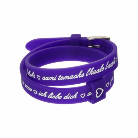 Damenarmreif il mezzometro I LOVE YOU SILVER - BRACCIALE IN SILICONE/SILICONE BRACELET