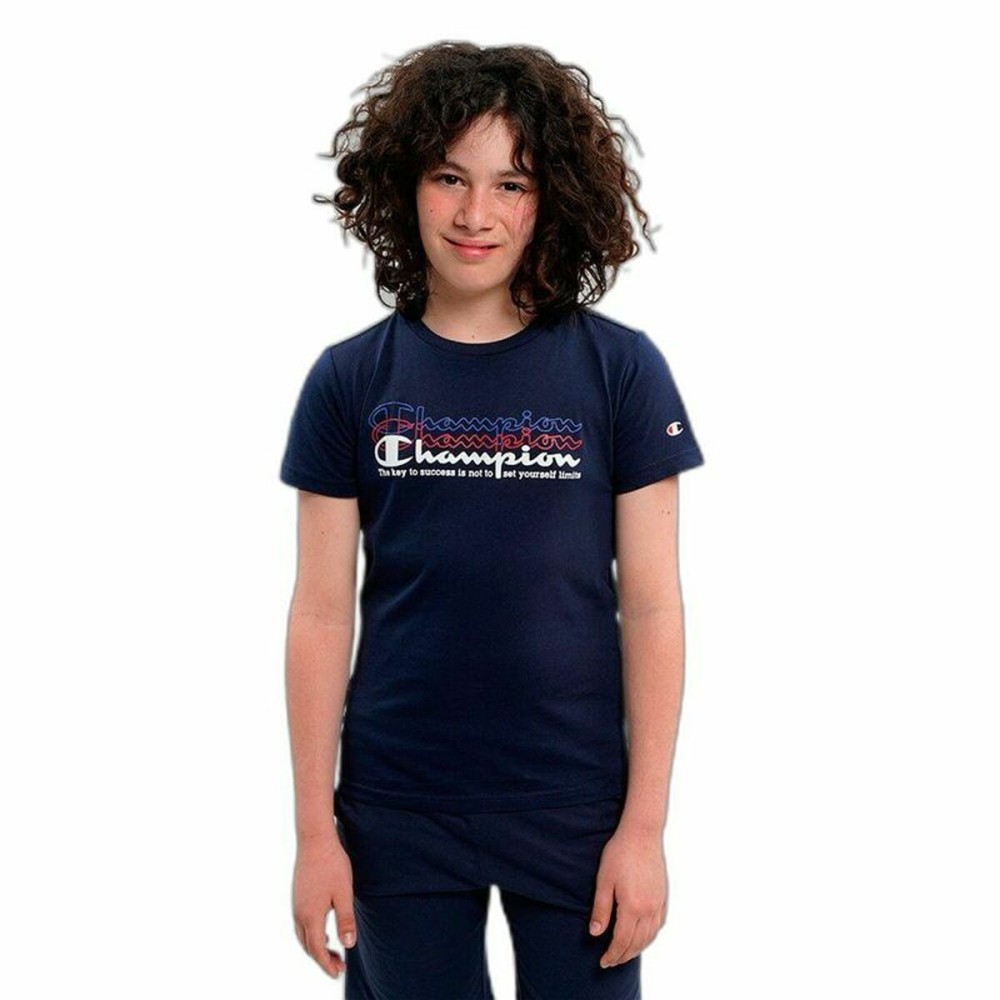 Children’s Short Sleeve T-Shirt Champion Crewneck Blue
