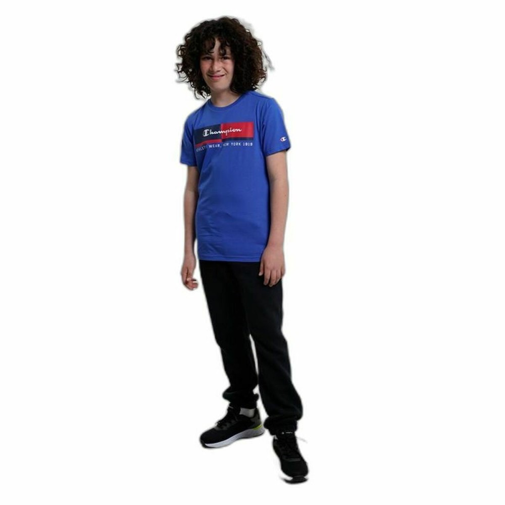 Children’s Short Sleeve T-Shirt Champion Crewneck Blue
