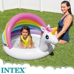 Aufblasbares Planschbecken für Kinder Intex Einhorn Markise 45 L 102 x 69 x 127 cm (6 Stück)